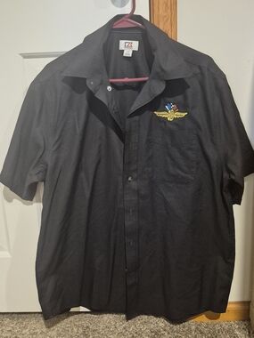 Cutter & Buck Black Short-Sleeve Button-Down Shirt with IMS Emblem